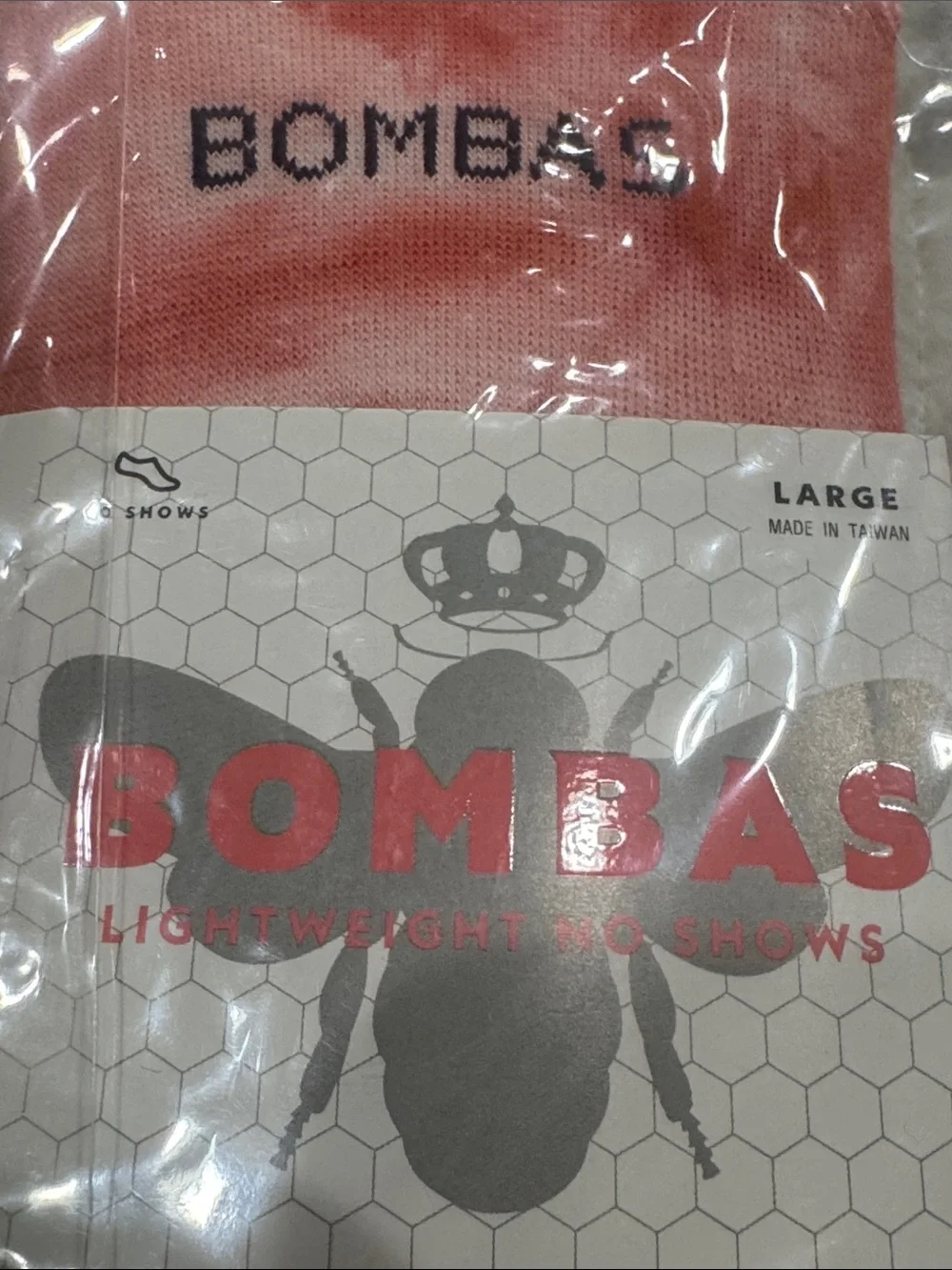 NWT Set Of 2 Bombas Womens SZ LG No-Show Socks - Green & Pink Tie-Dye